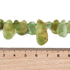 天然クリソプレーズビーズ連売り  ナゲット  トップ掘削  8~29x5~20x3~6mm  穴：0.8~1mm  15.35~15.75''（39~40センチメートル）&nbsp;GG-CBA3D9B-14A