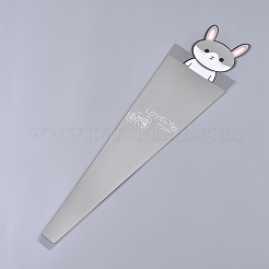 プラスチック製ギフトバッグ  一輪花包装袋  フラワーブーケバッグ  紙のカードとcattoon模様で  子供の日のために  ウサギの模様  50cm  20個/袋&nbsp;ABAG-F003-04A