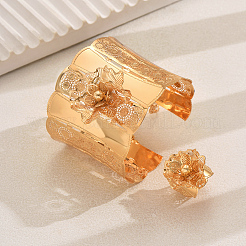 Iron Flower Cuff Bangles & Rings Sets for Women's Parties&nbsp;KD1109