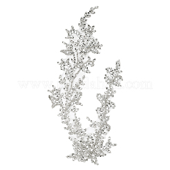 ラインストーン、アクリル、真鍮のDIY衣類アクセサリー  花  透明  580x255x6mm&nbsp;DIY-WH0678-120