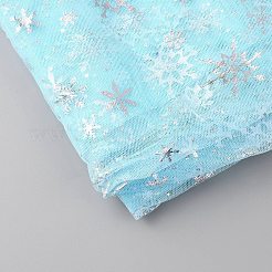 スノーフレーク模様のポリエステルメッシュ生地  ドレス衣装の装飾用  淡いターコイズ  150x0.02cm&nbsp;DIY-WH0304-672B
