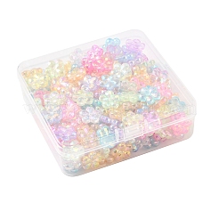 透明アクリルビーズ216個  プラム  ABカラーメッキ  ミックスカラー  13.5x14.5x4.5mm  穴：1.8mm&nbsp;PACR-FS0001-06