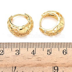 Hollow Triangle Brass Micro Pave Clear Cubic Zirconia Hoop Earrings&nbsp;EJEW-G452-04G
