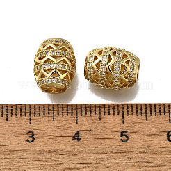 Brass Micro Pave Clear Cubic Zirconia Beads&nbsp;ZIRC-I070-049G