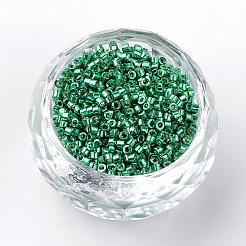 メッキガラス竹ビーズ  ミディアムシーグリーン  1~2x1.5~2mm  穴：0.5mm  約100 G /袋&nbsp;SEED-R043-08