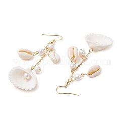 304 Stainless Steel Shell Shape Dangle Earrings&nbsp;EJEW-JE06382-01
