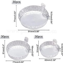 90種類のアルミホイル計量皿3個  ベーキング用  プラチナ  60x51x14.5mm  30個/スタイル&nbsp;AJEW-OC0002-56