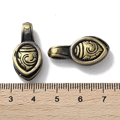 チベットスタイルの真鍮ペンダント  カドミウムフリー＆鉛フリー  オーバル  アンティークブロンズ  27x13x8mm  穴：6.5x3.5mm&nbsp;KK-M284-45AB