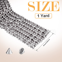 1 Yard 12-Row Resin Spike Stud Cone Flatback Punk Rock Trim Mesh Bead Craft&nbsp;FIND-TA0006-73A