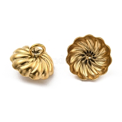 304ステンレスカップペグベイル  花  18KGP本金メッキ  8mm  穴：2mm  ピン：0.7mm&nbsp;STAS-G310-14G