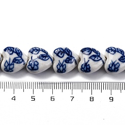 Handmade Blue and White Porcelain Beads Strands&nbsp;PORC-I027-05