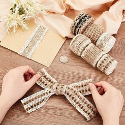 6束6種類のスタイルの黄麻リボン  ヘシアンリボン  ジュートリボン  DIY工芸品の装飾用  ミックスカラー  1-1/2~1-3/4インチ（38~45mm）  1~1.5mm  約2.19ヤード（2m）/バンドル  1バンドル/スタイル&nbsp;OCOR-OC0001-18
