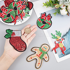 20Pcs 5 Style Computerized Embroidery Cloth Iron on/Sew on Sequins Patches&nbsp;DIY-GF0005-73