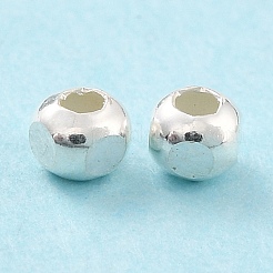 925スターリングシルバービーズ  ファセット（4ファセット）ラウンド  銀  3mm  穴：2mm  約200個/10g&nbsp;STER-Z001-011A-S