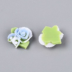 花不透明樹脂カボション  ミックスカラー  9x10x4mm&nbsp;CRES-T025-24