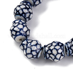 Handmade Blue and White Porcelain Beads Strands&nbsp;PORC-I027-13A