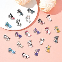 40Pcs 10 Colors Alloy Enamel Connectors Charms&nbsp;FIND-YW0013-08