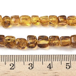 天然琥珀ビーズ連売り  ナゲット  タンブルストーン  5~6x5~6x4.5~5.5mm  穴：0.7mm  約73個/連  15.16インチ（38.5cm）&nbsp;G-L095-E01-06