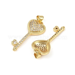 Brass Micro Pave Clear Cubic Zirconia Pendants&nbsp;KK-S526-63G