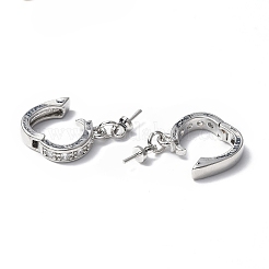 Brass Micro Pave Clear Cubic Zirconia Twister Clasps&nbsp;KK-P223-39P
