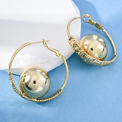 Round Brass Hoop Earrings&nbsp;EJEW-R025-05G