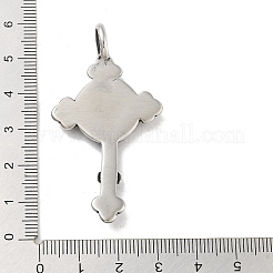 304ステンレススチール製ビッグペンダント  アンティークシルバー  頭蓋骨と交差  55x29x4.5mm  穴：7.5x7mm&nbsp;STAS-M336-01D-AS