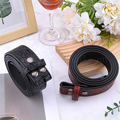 2Pcs 2 Colors Cowboy Theme Cowhide Floral Embossed Corset Belts&nbsp;AJEW-CL0002-12A