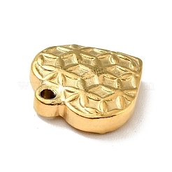 PVD真空メッキ201ステンレス鋼機械研磨チャーム  ハート  ゴールドカラー  12.5x12x3mm  穴：1.2mm&nbsp;STAS-G261-23G