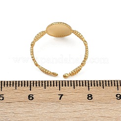 女性用オーバル304ステンレススチールエナメルカフリング  イオンプレーティング（ip）  18KGP本金メッキ  ミックスカラー  11.5mm  内径: 調節可能&nbsp;RJEW-G355-01G