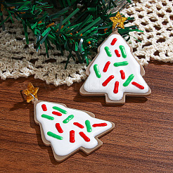 Christmas Tree Acrylic Dangle Stud Earrings&nbsp;FS-WGE625B-01