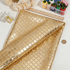 ポリエステルと正方形のパイエット生地  DIY工芸品  ゴールド  1400x0.5mm&nbsp;AJEW-WH20070-286B