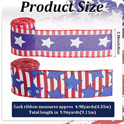 2Rolls 2 Colors Independence Day Themes Polyester Ribbon&nbsp;OCOR-CY0001-75B