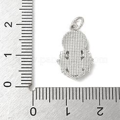 Brass Pave Natural White Shell Religion Pendants&nbsp;KK-S522-23P-C