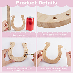 Unfinished Wood Horseshoe Pendants for Painting Arts&nbsp;AJEW-WH0651-50