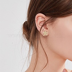 ヒトデ真鍮マイクロパヴェクリアキュービックジルコニアスタッドピアス1組  18KGP本金メッキ  15.5x15.5mm&nbsp;EJEW-SZ0002-08G