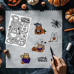 PVCクリアスタンプ  DIYスクラップブッキング用  装飾的なフォトアルバム  カード作り  スタンプシート  猫の形  160x110mm&nbsp;DIY-WH0800-039