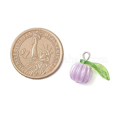 ハロウィンアクリルパーツ  プラチナ  カボチャ  ミックスカラー  16.5x19.5x11.5mm  穴：2.5mm&nbsp;PALLOY-JF04602