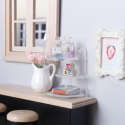 アクリル収納ラック  ミニチュア装飾品  ガーデンドールハウスアクセサリー  透明  49.5x31x56mm&nbsp;PW-WGA5DCB-01