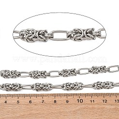 304ステンレスノットリンクチェーン  溶接されていない  スプールで  ステンレス鋼色  18.5x6x6mmと12x6x1.5mm&nbsp;CHS-A021-06B-P