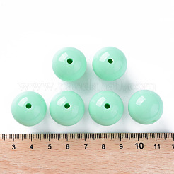不透明なアクリルビーズ  ラウンド  アクアマリン  20x19mm  穴：3mm  約111個/500g&nbsp;MACR-S370-C20mm-A05