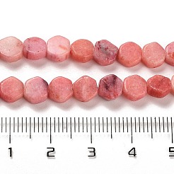 天然ドロマイトビーズ連売り  染め  六角  ライトコーラル  7x6x3mm  穴：1.2mm  約66個/連  16.34インチ（41.5cm）&nbsp;G-F765-G05-01