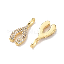 Brass Micro Pave Clear Cubic Zirconia Pendants&nbsp;KK-D289-03G