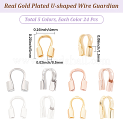 120Pcs 5 Colors Brass Wire Guardian&nbsp;KK-BBC0028-57A