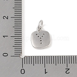 Rack Plating Brass Micro Pave CLear Cubic Zirconia Charms&nbsp;KK-E110-14P-Y