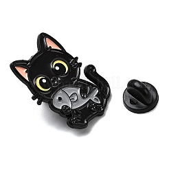 Cat with Fish Enamel Pins&nbsp;JEWB-I055-05EB-06