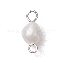 Natural Freshwater Pearl Potato Connector Charms&nbsp;PALLOY-JF03201-02