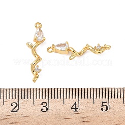 Brass Micro Pave Cubic Zirconia Pendants&nbsp;KK-D024-19G