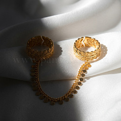 Brass Double Cuff Open Rings&nbsp;WG5F0EF-01