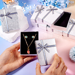 Rectangle Paper Jewelry Set Storage Boxes with Bowknot&nbsp;LS-CON-TAC0014-04G