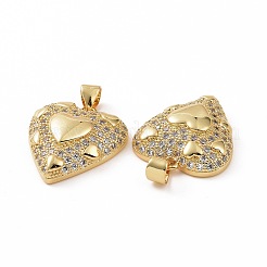 Brass Micro Pave Clear Cubic Zirconia Pendants&nbsp;ZIRC-F135-14G